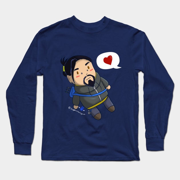 Chibi Hanzo Long Sleeve T-Shirt by SapphireAngelBunny